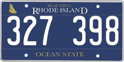 RI license plate 327398