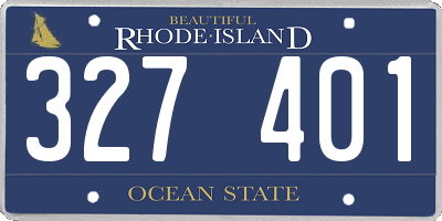 RI license plate 327401