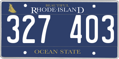 RI license plate 327403
