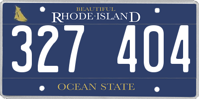 RI license plate 327404