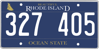 RI license plate 327405