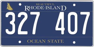 RI license plate 327407