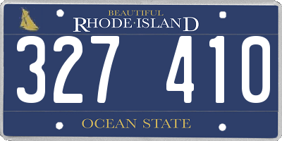 RI license plate 327410