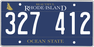RI license plate 327412