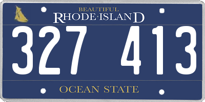 RI license plate 327413