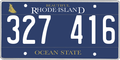 RI license plate 327416