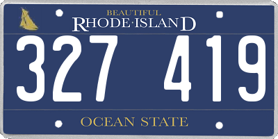 RI license plate 327419