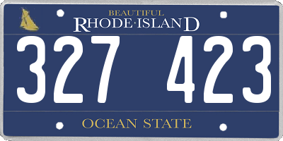 RI license plate 327423