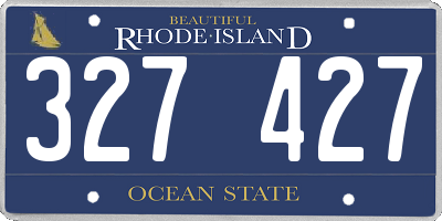 RI license plate 327427
