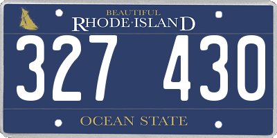 RI license plate 327430