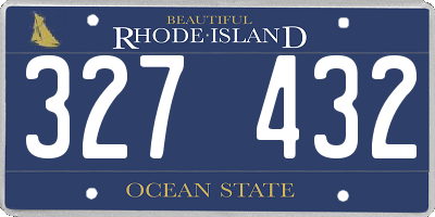 RI license plate 327432