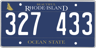RI license plate 327433