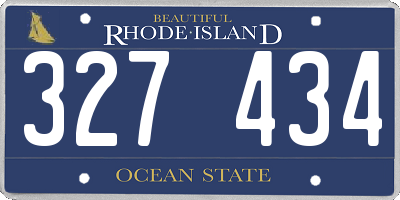 RI license plate 327434