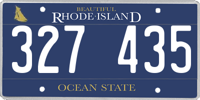 RI license plate 327435