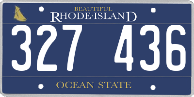 RI license plate 327436