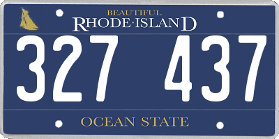 RI license plate 327437
