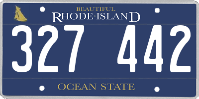RI license plate 327442