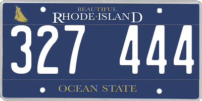 RI license plate 327444