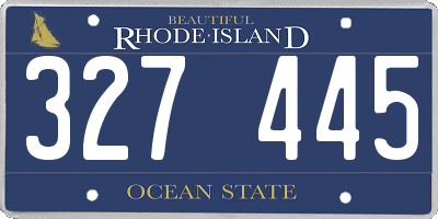 RI license plate 327445