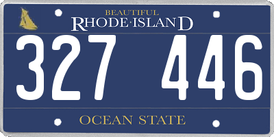 RI license plate 327446
