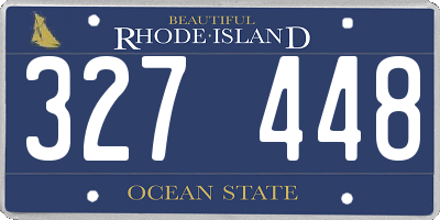 RI license plate 327448