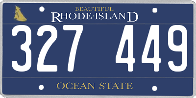 RI license plate 327449