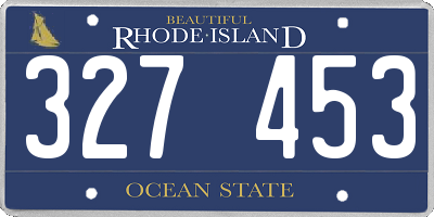 RI license plate 327453