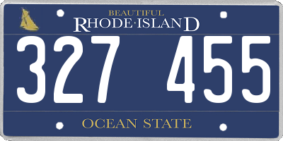 RI license plate 327455