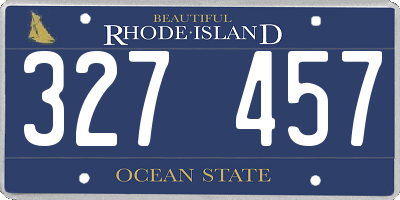 RI license plate 327457