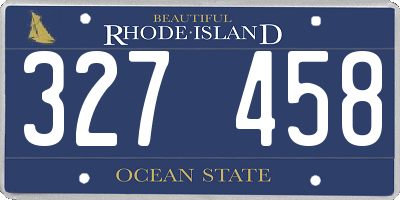 RI license plate 327458
