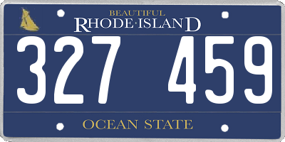 RI license plate 327459
