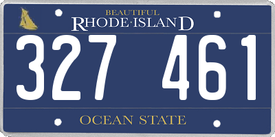 RI license plate 327461