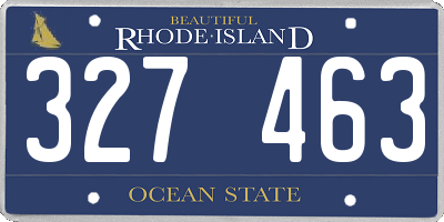 RI license plate 327463