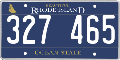 RI license plate 327465