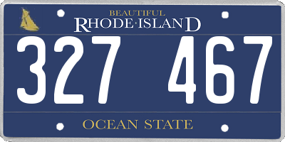 RI license plate 327467
