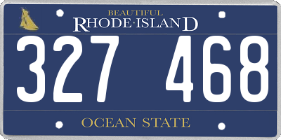 RI license plate 327468