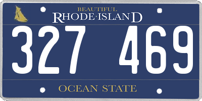 RI license plate 327469