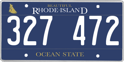 RI license plate 327472