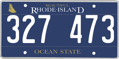 RI license plate 327473