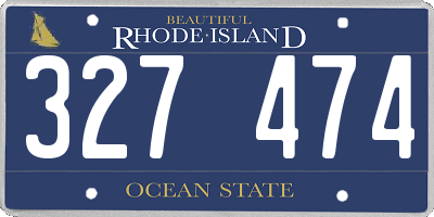 RI license plate 327474