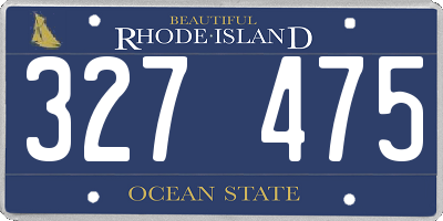 RI license plate 327475