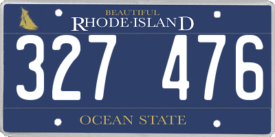 RI license plate 327476