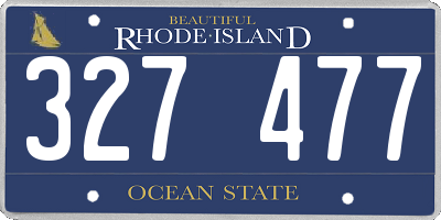 RI license plate 327477