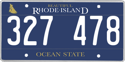 RI license plate 327478