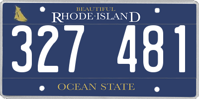 RI license plate 327481