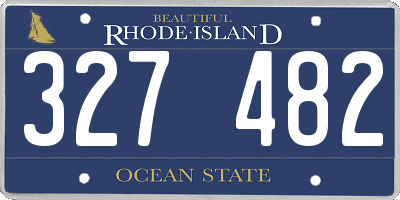 RI license plate 327482