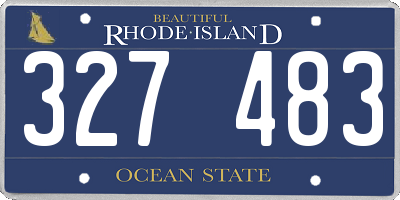 RI license plate 327483