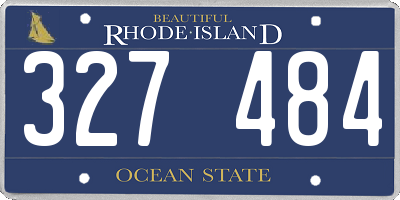 RI license plate 327484