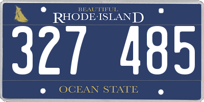 RI license plate 327485