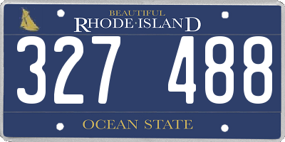 RI license plate 327488